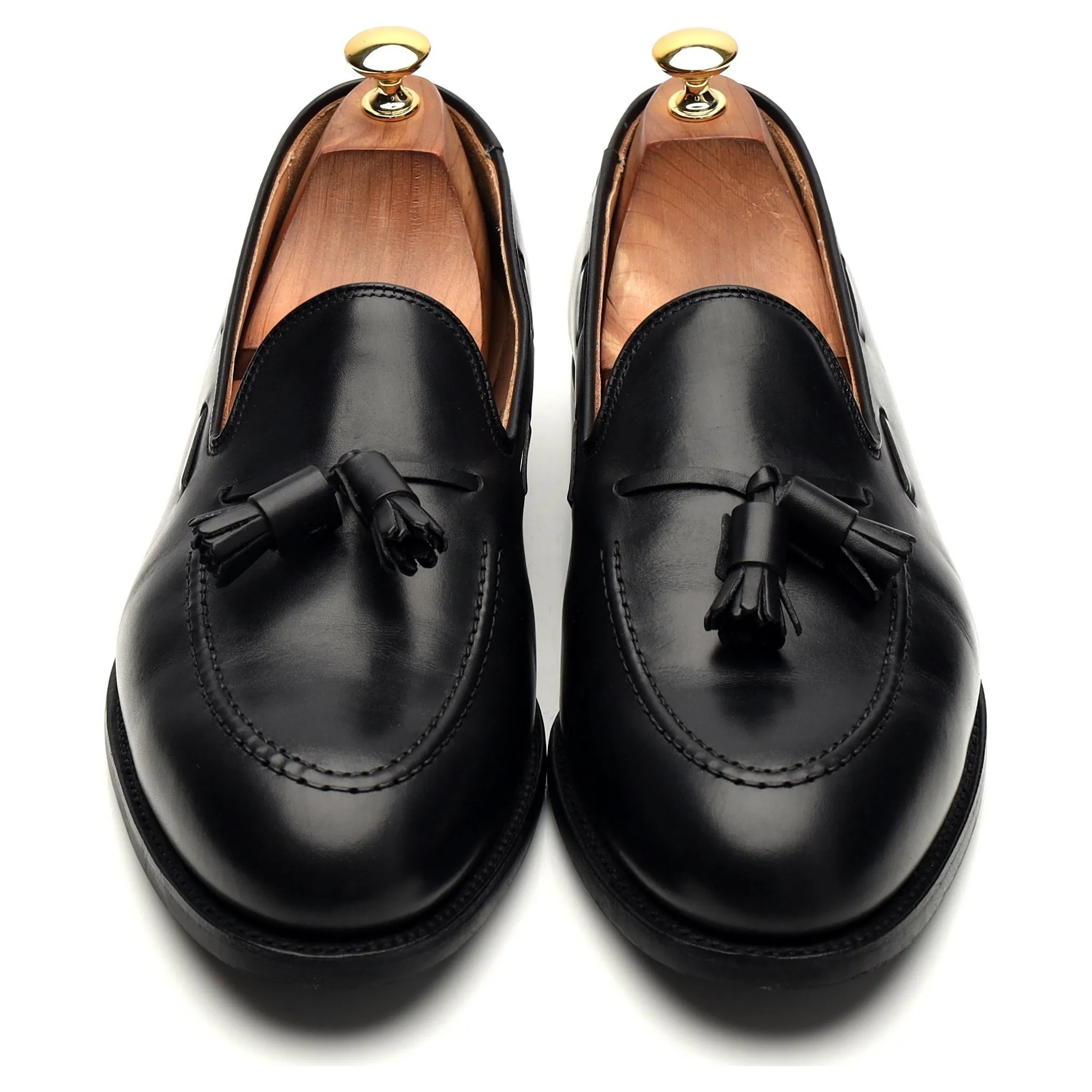 'Cavendish 2' Black Leather Tassel Loafer UK 10 E