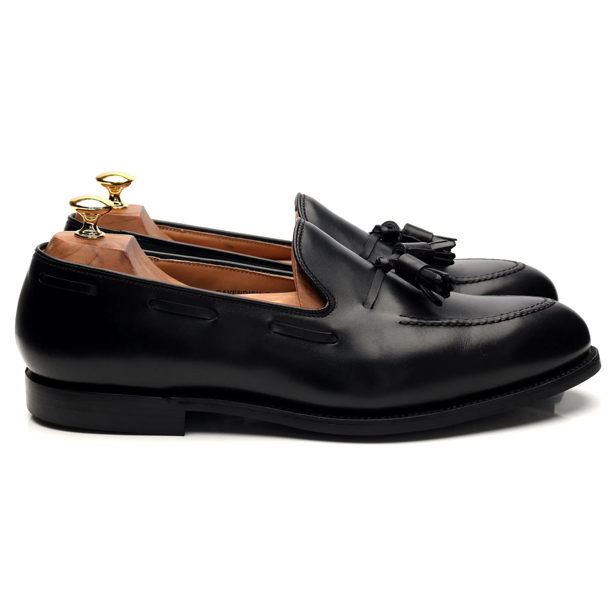 'Cavendish 2' Black Leather Tassel Loafer UK 10 E
