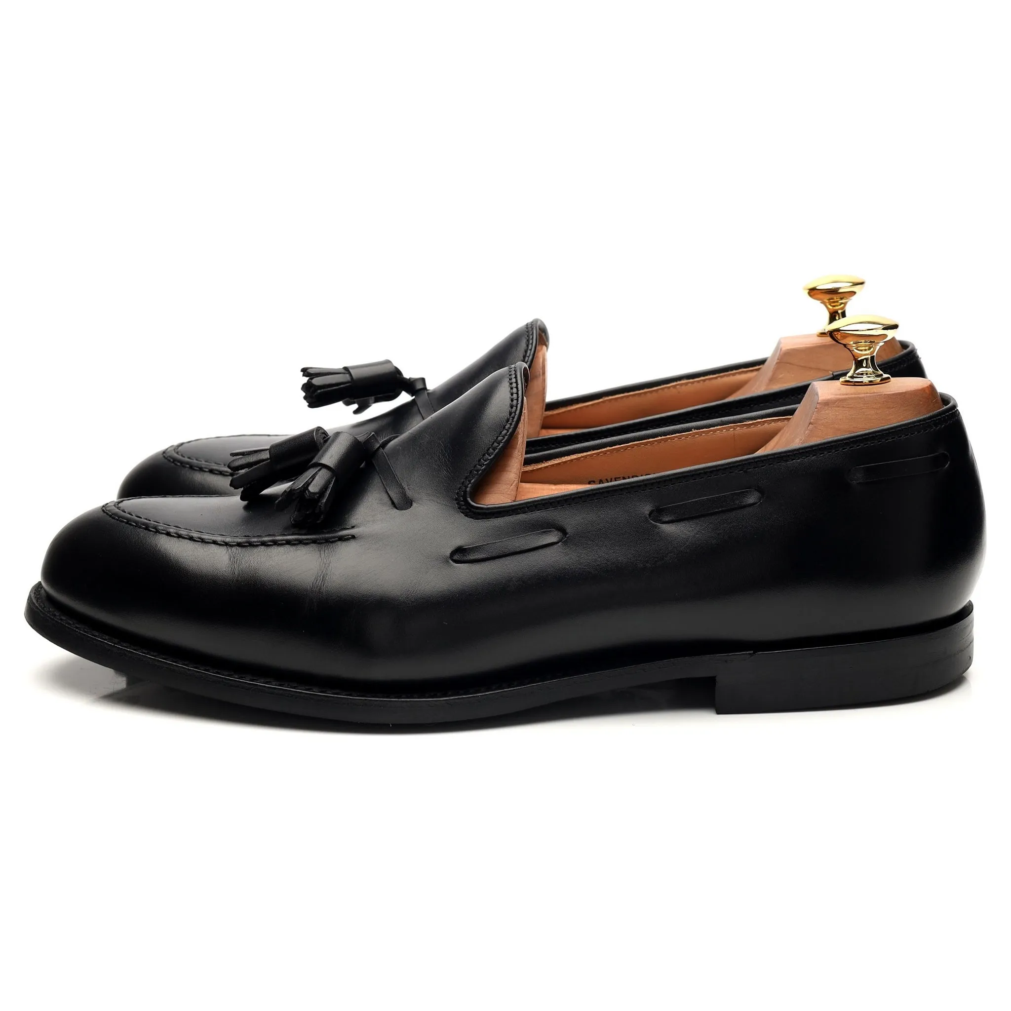 'Cavendish 2' Black Leather Tassel Loafer UK 10 E