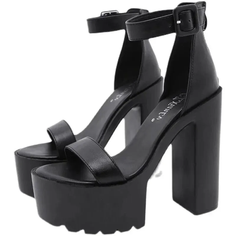 Elegant women's heel Sandals 2024 Summer platform high heels Women Trend Fashionable Leisure open toed sandals party dress pumps