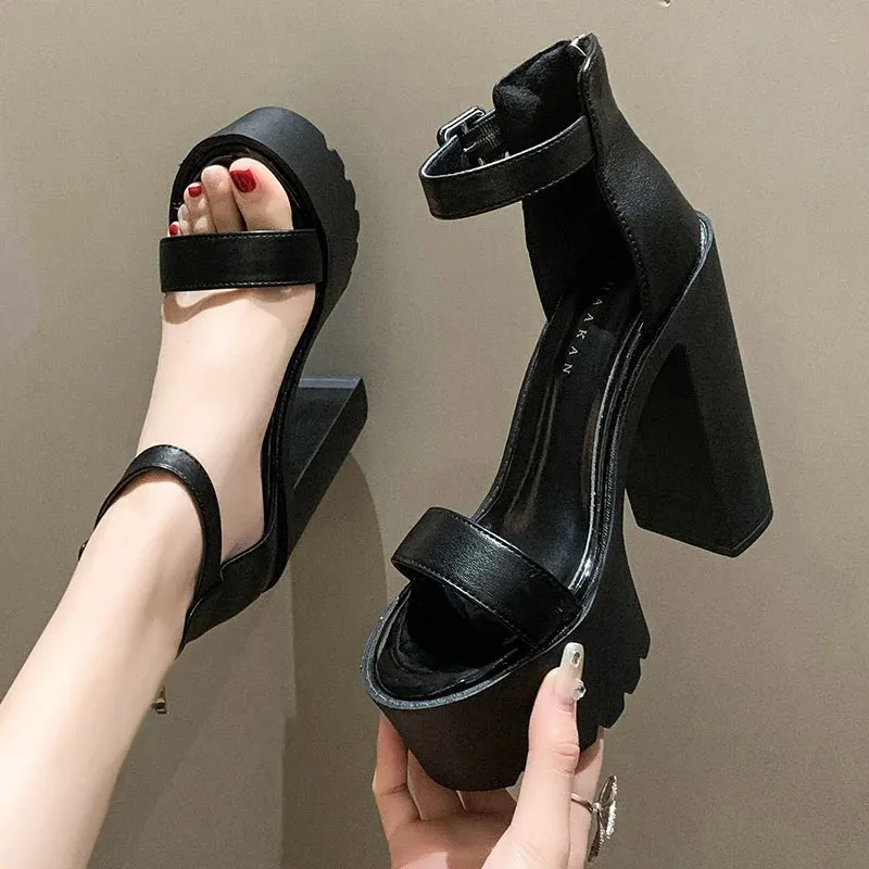 Elegant women's heel Sandals 2024 Summer platform high heels Women Trend Fashionable Leisure open toed sandals party dress pumps