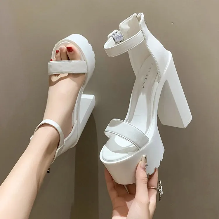 Elegant women's heel Sandals 2024 Summer platform high heels Women Trend Fashionable Leisure open toed sandals party dress pumps