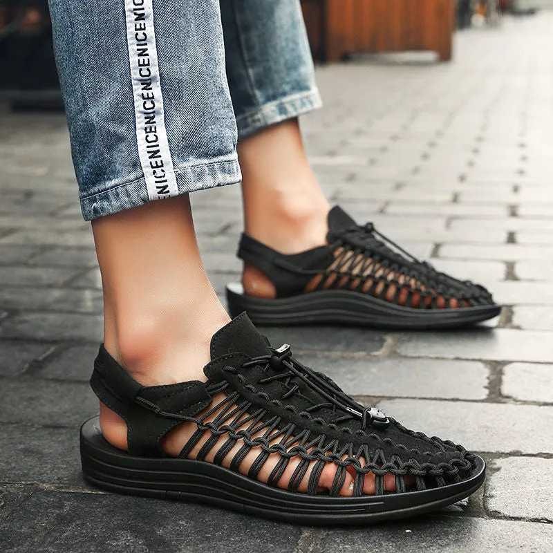Fashionable Men's Woven Roman Sandals
