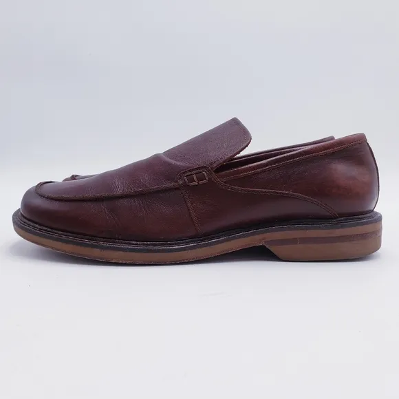 Johnston &amp; Murphy Men's Size 10 Loafer Brown Leather Slip On Square Toe