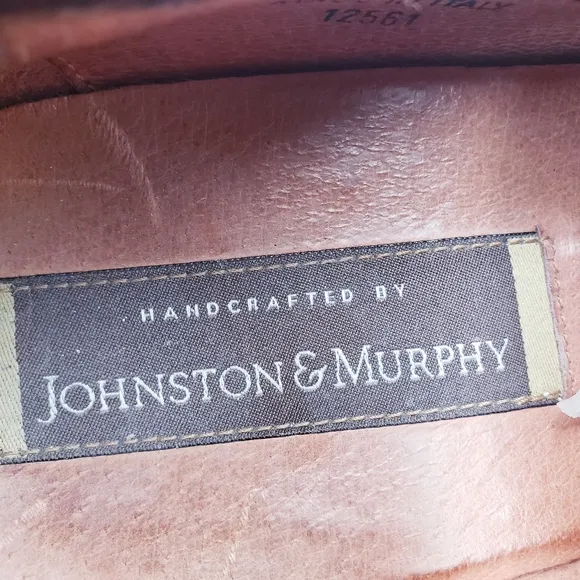 Johnston &amp; Murphy Men's Size 10 Loafer Brown Leather Slip On Square Toe
