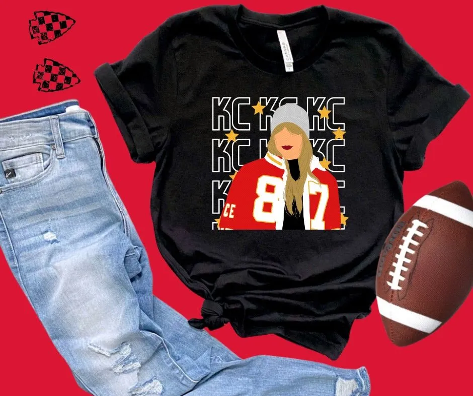 KC Repeat Taylor Coat Black Graphic Tshirt