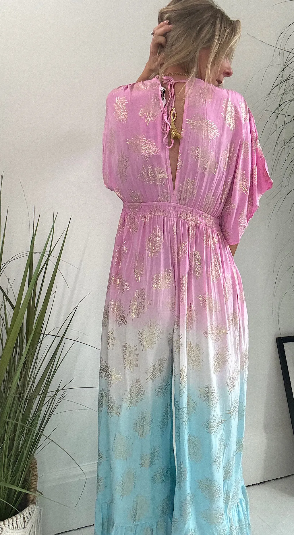 Last queen jumpsuit pink / blue