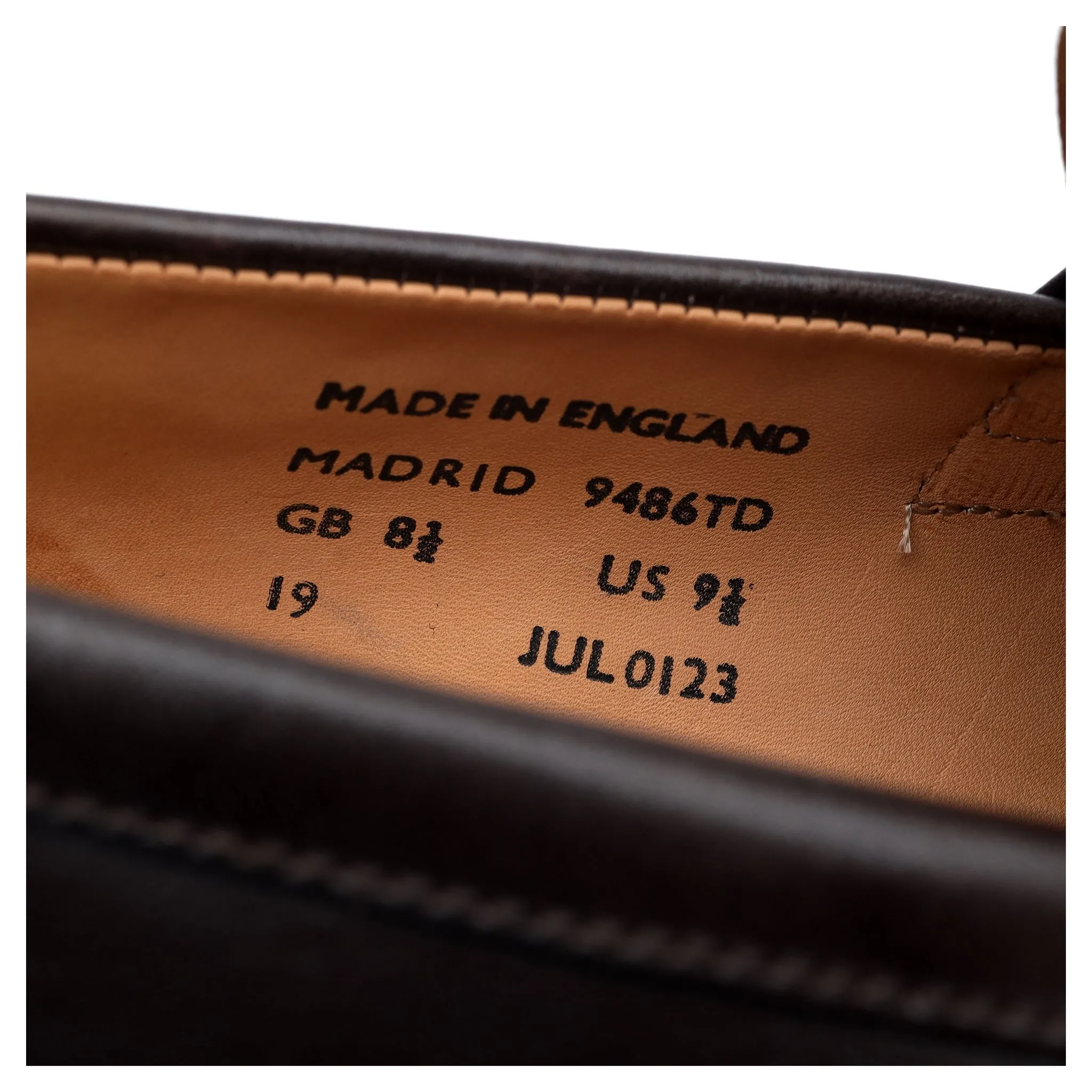 'Madrid' Dark Brown Leather Loafer UK 8.5