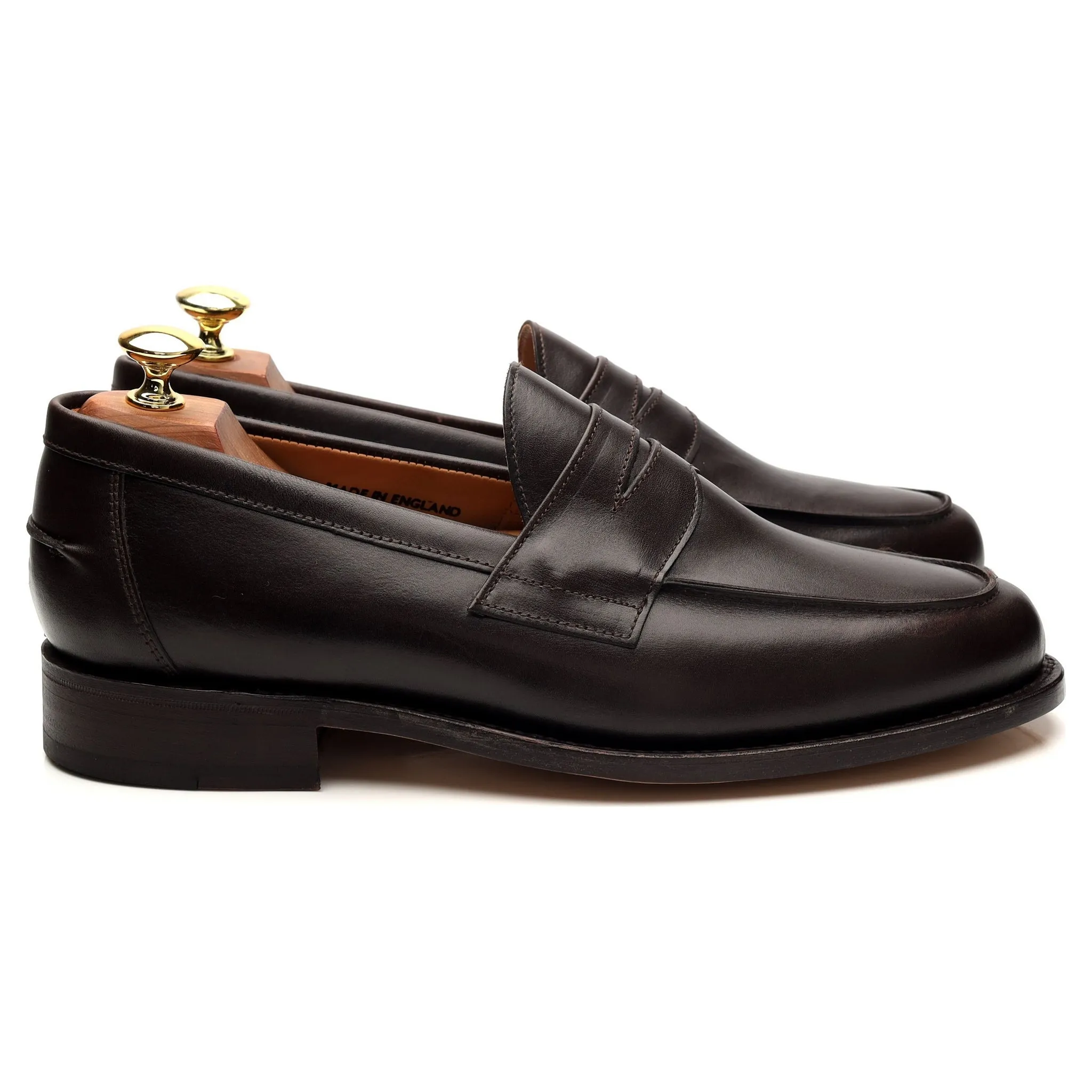 'Madrid' Dark Brown Leather Loafer UK 8.5