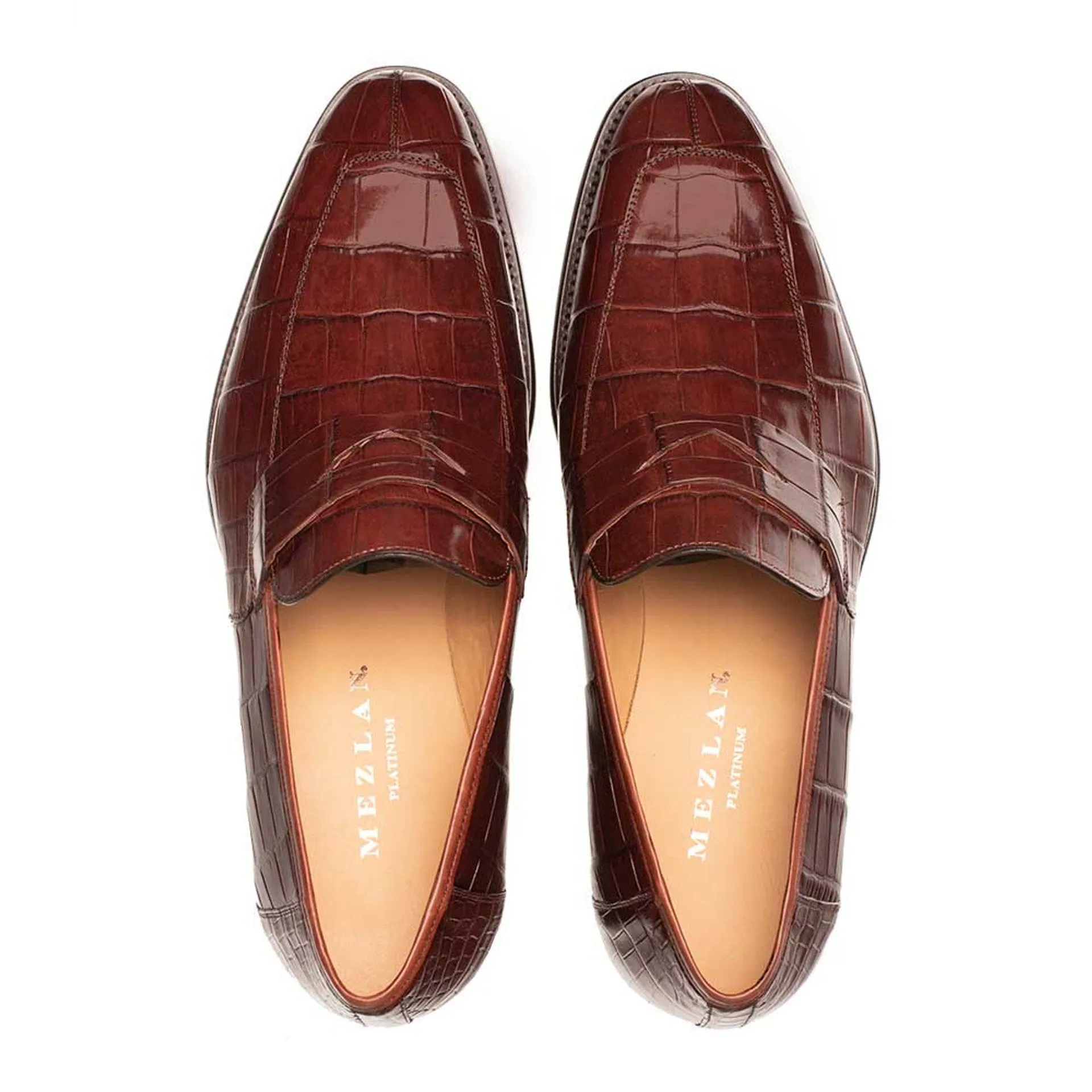 Men's Sport Piccolo Genuine American Alligator Penny Loafer By Mezlan Made In Spain Brand