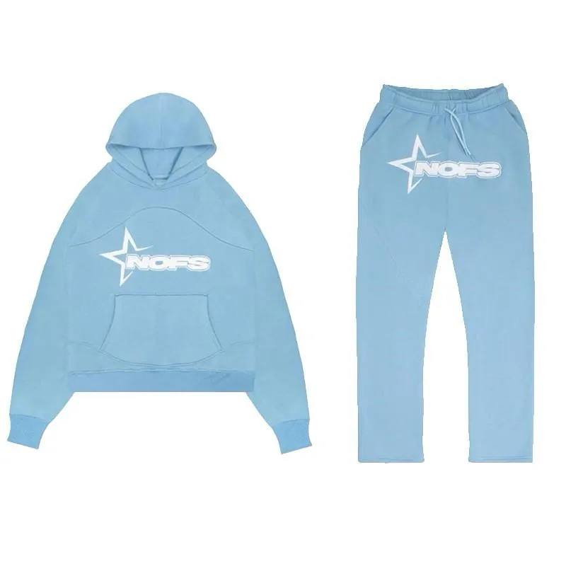 New None of Us TRACKSUIT NOFS BLEU CLAIR UNISEX Unbranded Fits like Men's Large, Light Blue