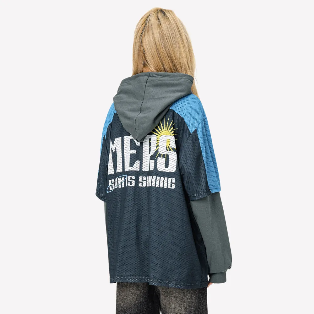 Sports Double Layer Mesh Hoodie