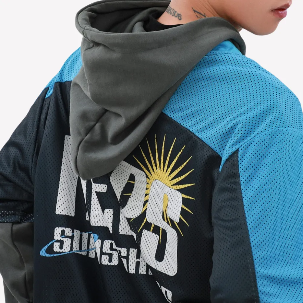 Sports Double Layer Mesh Hoodie
