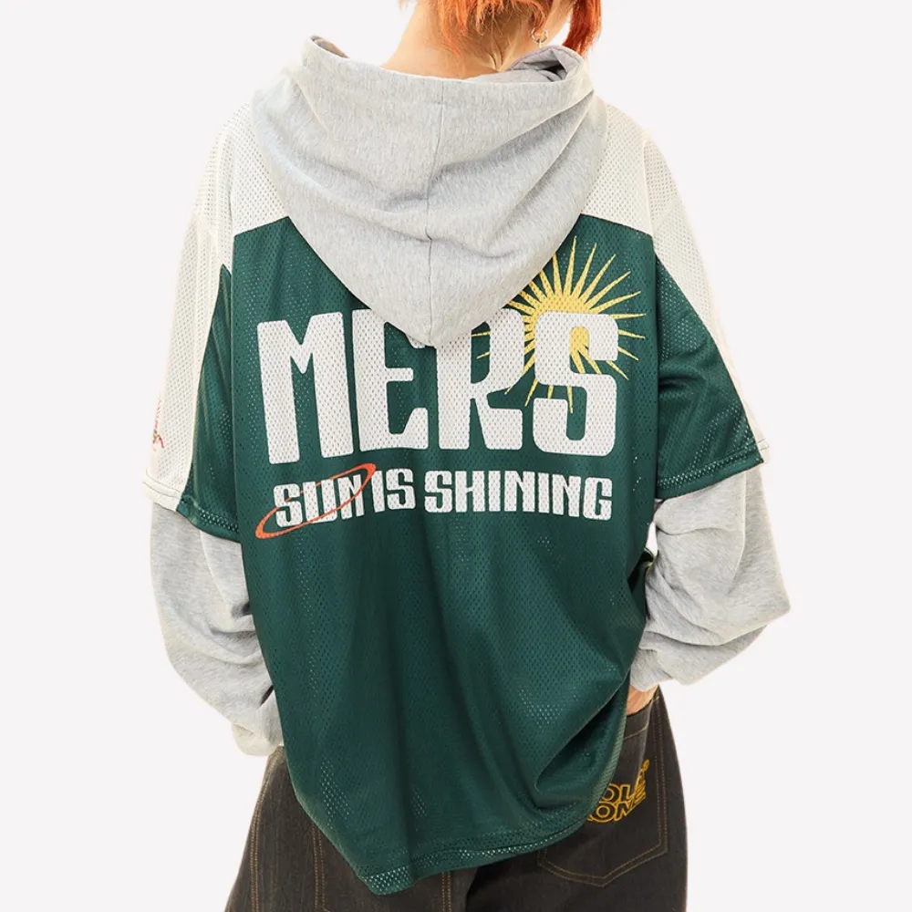 Sports Double Layer Mesh Hoodie