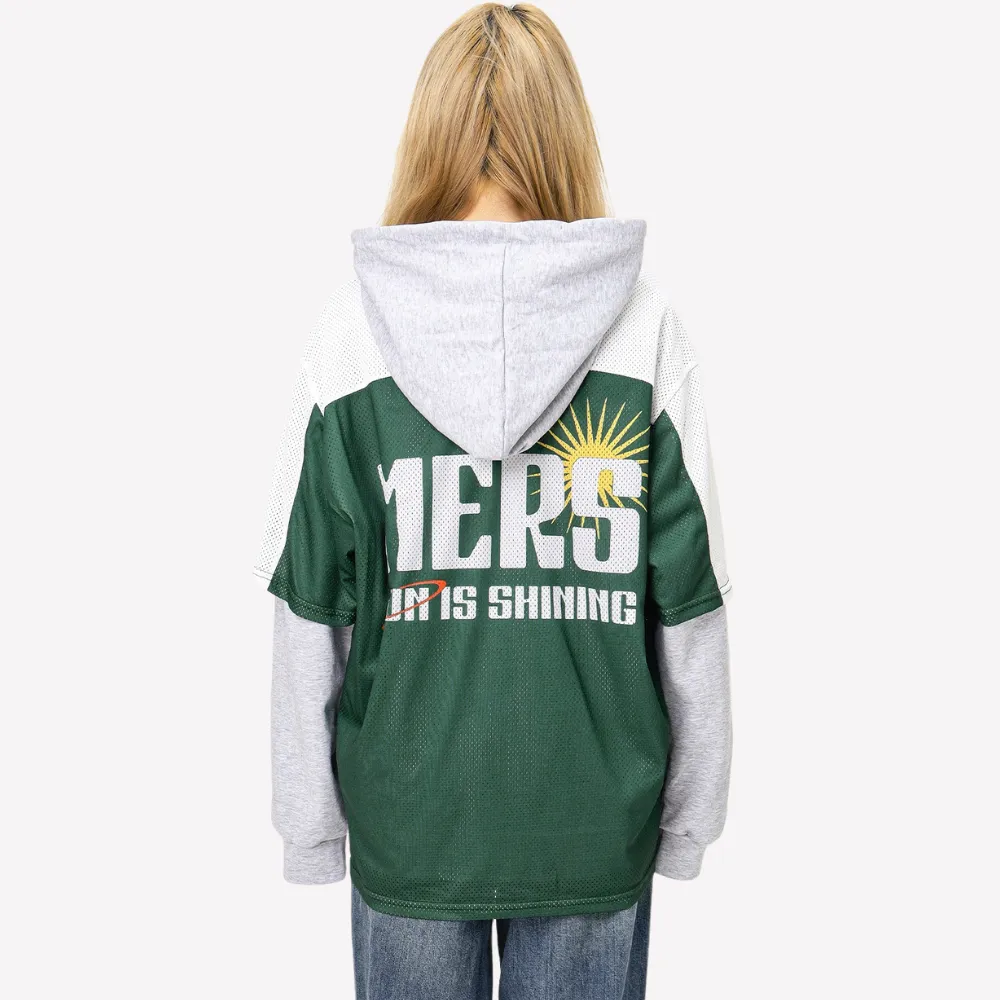 Sports Double Layer Mesh Hoodie