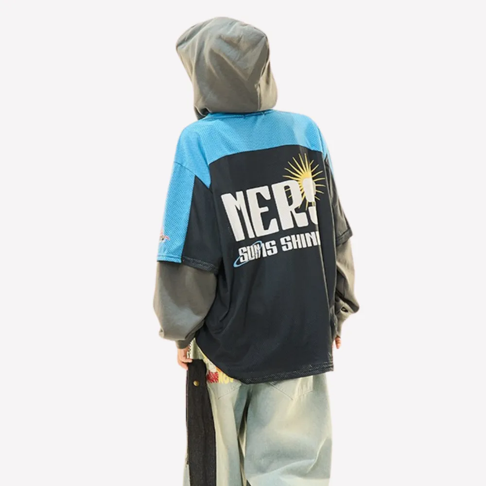 Sports Double Layer Mesh Hoodie