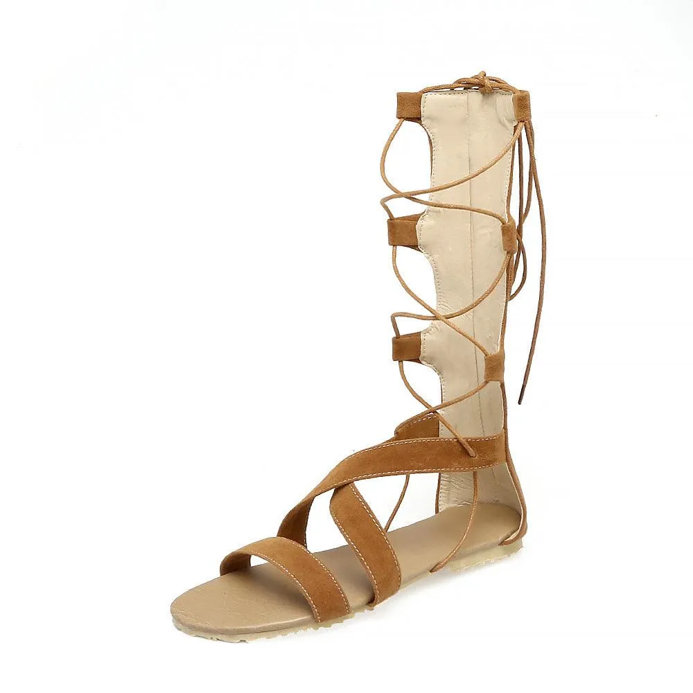 Women's Fashionable Cross Strap High-top Sandals for Casual Wear