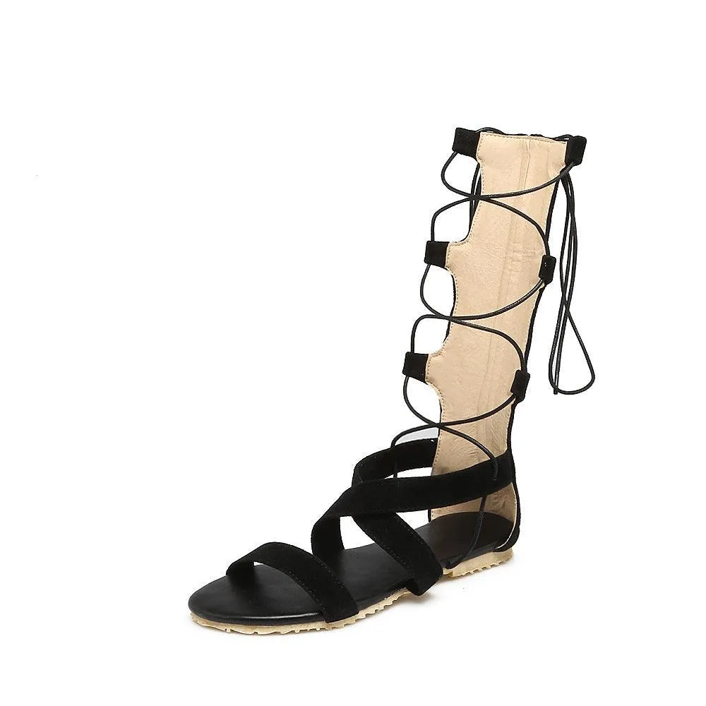 Women's Fashionable Cross Strap High-top Sandals for Casual Wear